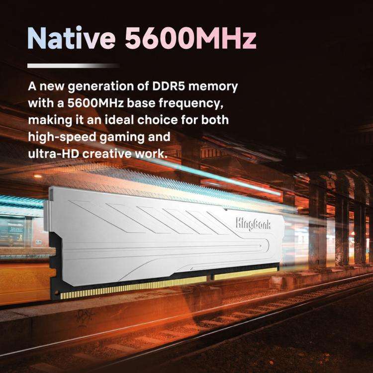 KINGBANK Silver Knight DDR5 Desktop RAM, Capacity:16GB 6400MHz