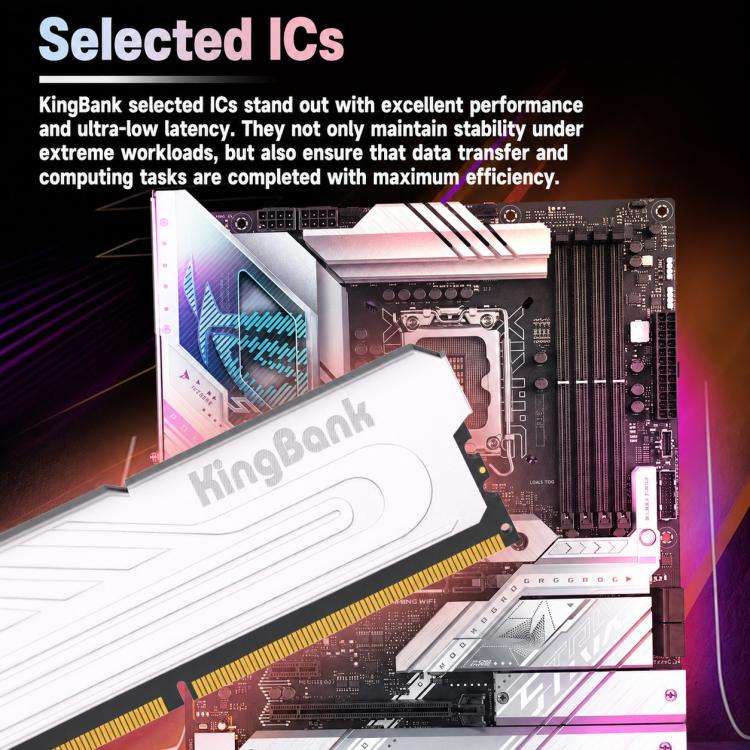 KINGBANK Silver Knight DDR5 Desktop RAM, Capacity:32GB 6000MHz