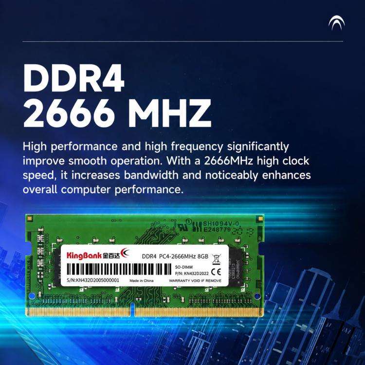 KINGBANK DDR4 Desktop RAM, Capacity:8G 2666MHz