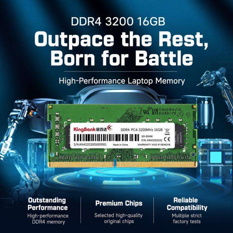 KINGBANK DDR4 Desktop RAM, Capacity:16G 3200MHz