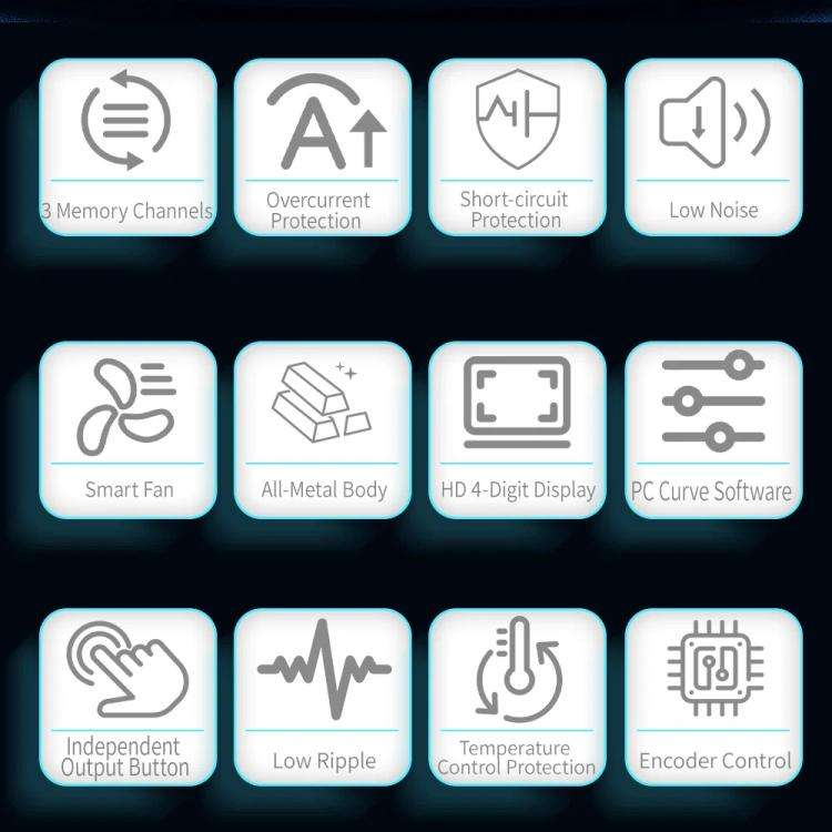 JTX-3005 Multiple Protections 4-Digit Display Adjustable DC Power Supply, Plug:US Plug