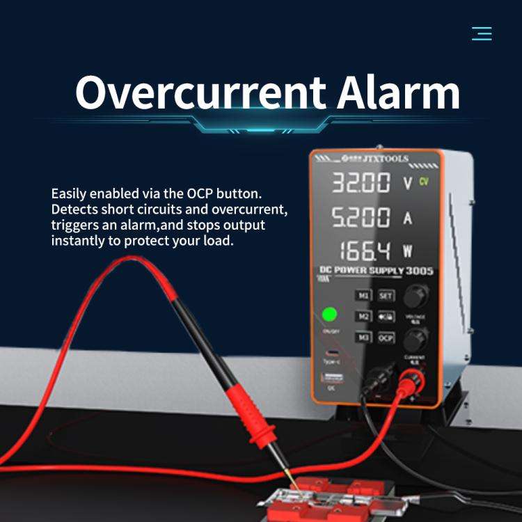 JTX-3005 Multiple Protections 4-Digit Display Adjustable DC Power Supply, Plug:EU Plug