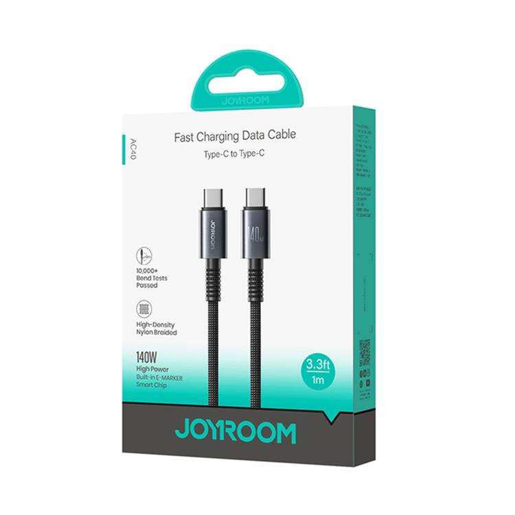 JOYROOM AC40 140W Type-C to Type-C Fast Charging Data Cable, Length: 1m(Black)
