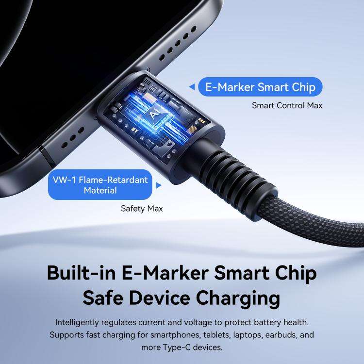 JOYROOM AC40 140W Type-C to Type-C Fast Charging Data Cable, Length: 1m(Black)