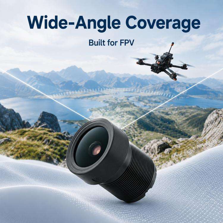 FPV Drone Camera Lens 1/2.7 inch F1.0 8MP Wide Angle Fixed Focus Lens(Black)