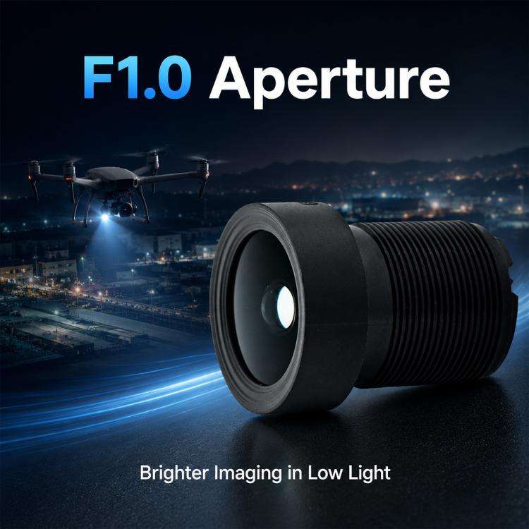 FPV Drone Camera Lens 1/2.7 inch F1.0 8MP Wide Angle Fixed Focus Lens(Black)