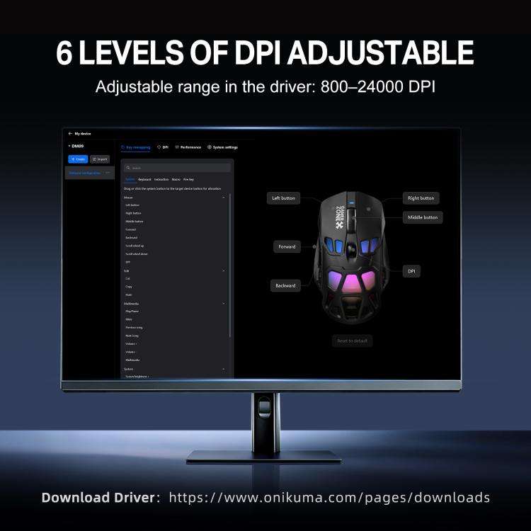 ONIKUMA DM09 Lightweight Honeycomb Gaming Mouse