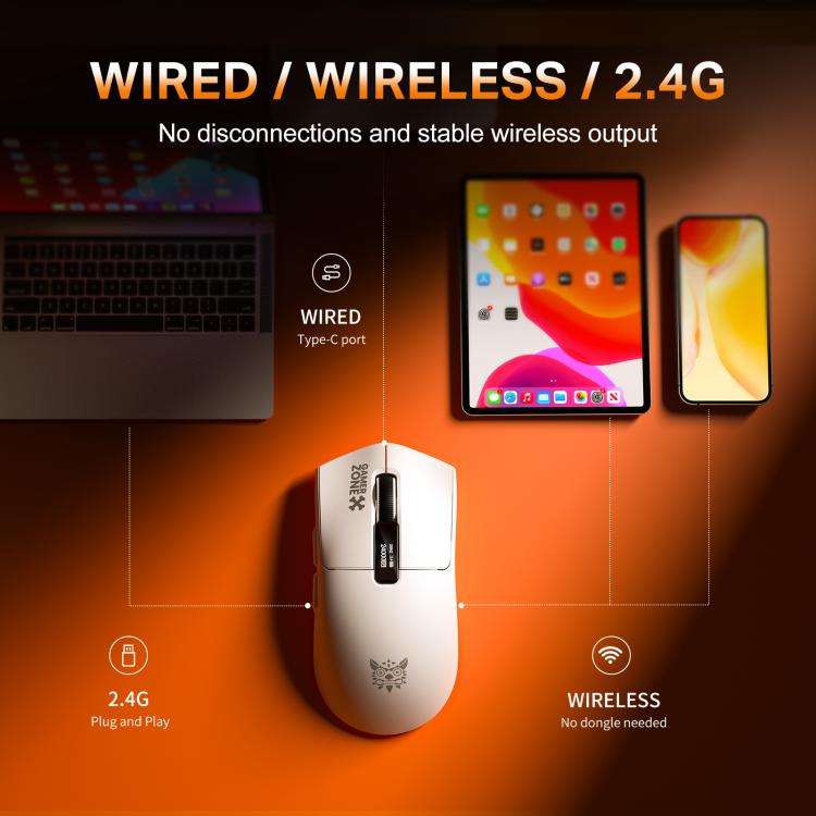 ONIKUMA DM10 Lightweight Gaming Mouse(White)