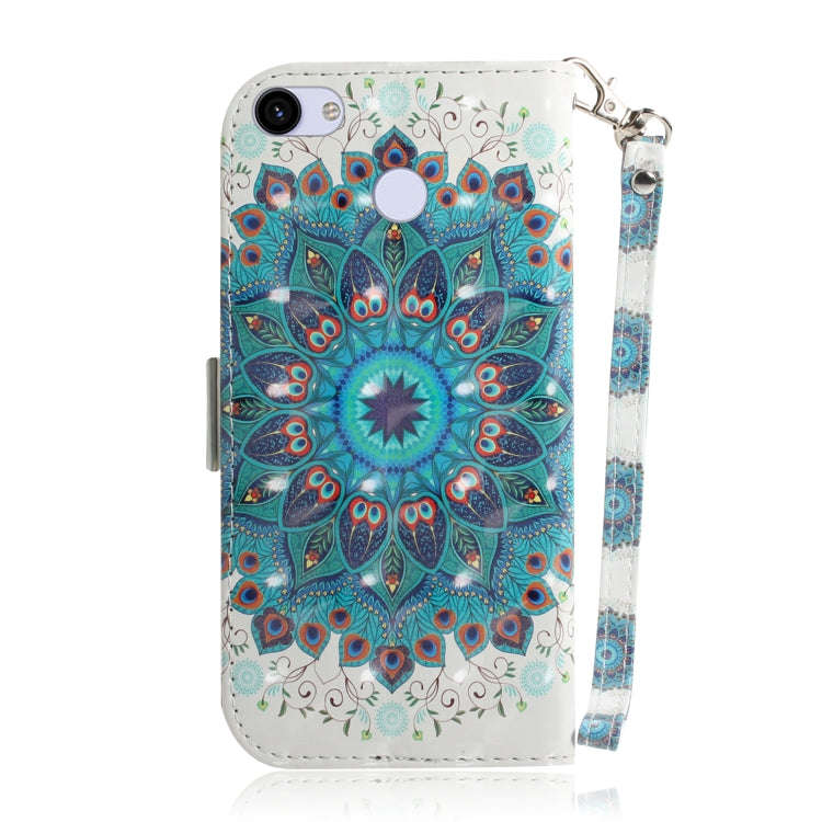 3D Painting Peacock Wreath Pattern Coloured Drawing Horizontal Flip Leather Case for Google Pixel...