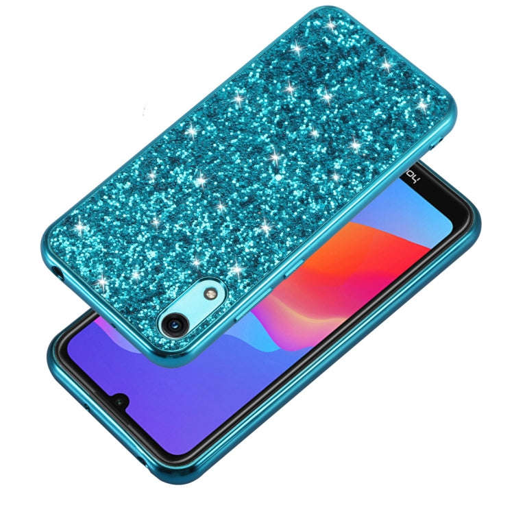 Glitter Powder Shockproof TPU Case for Huawei Honor Play 8A (Blue)