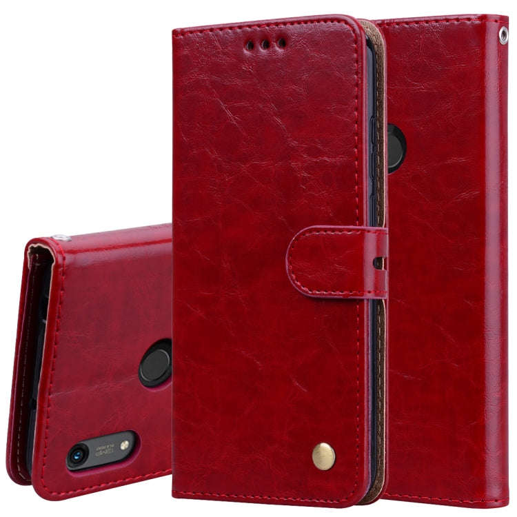 Business Style Oil Wax Texture Horizontal Flip Leather Case for Huawei Y6 (2019) / Honor 8A, with...