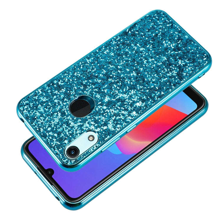 Glittery Powder Shockproof TPU Case for Huawei Honor Play 8A(Blue)