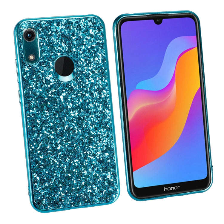 Glittery Powder Shockproof TPU Case for Huawei Honor Play 8A(Blue)