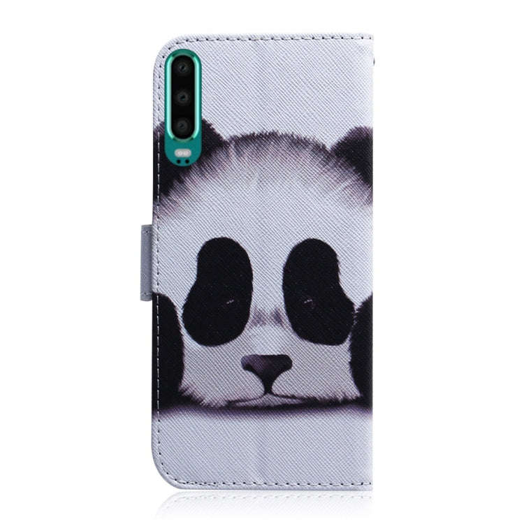 Panda Pattern Coloured Drawing Horizontal Flip Leather Case for Huawei P30, with Holder & Card Sl...