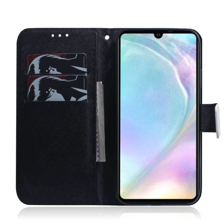 Panda Pattern Coloured Drawing Horizontal Flip Leather Case for Huawei P30, with Holder & Card Sl...