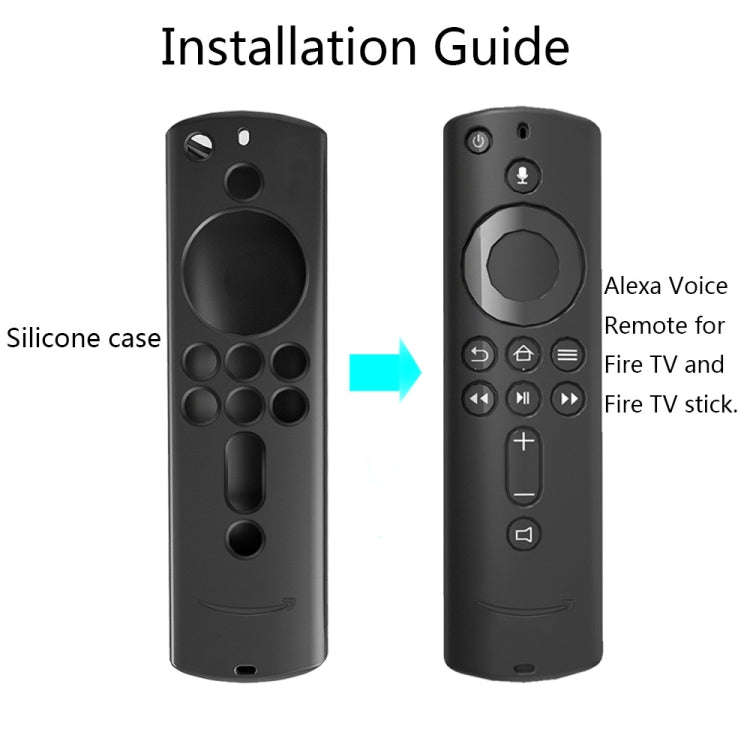 Non-slip Texture Washable Silicone Remote Control Cover for Amazon Fire TV Remote Controller (Black)