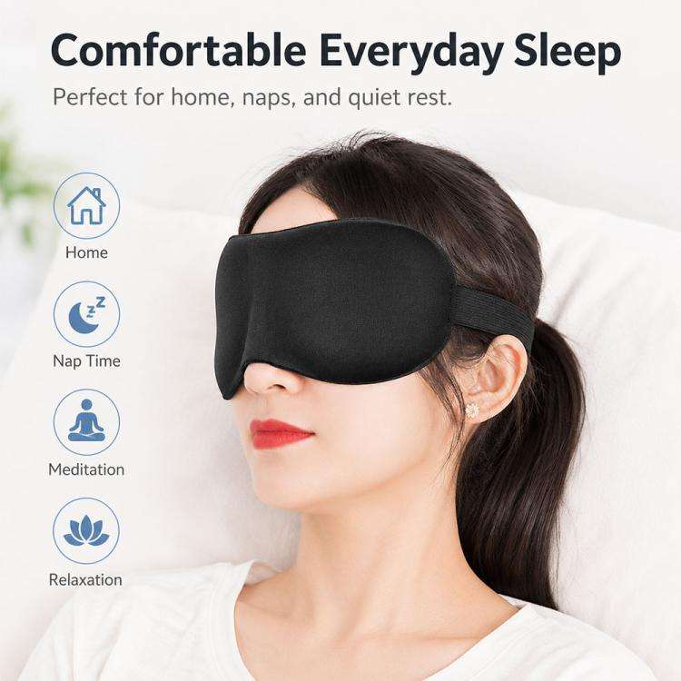 3D Portable Shading Sleep Rest Aid Cover Eye Patch Sleeping Mask Female Cute Eye Mask(Black)