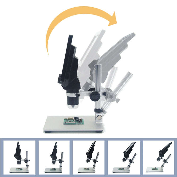G1200 7 inch LCD Screen 1200X Portable Electronic Digital Desktop Stand Microscope, EU Plug
