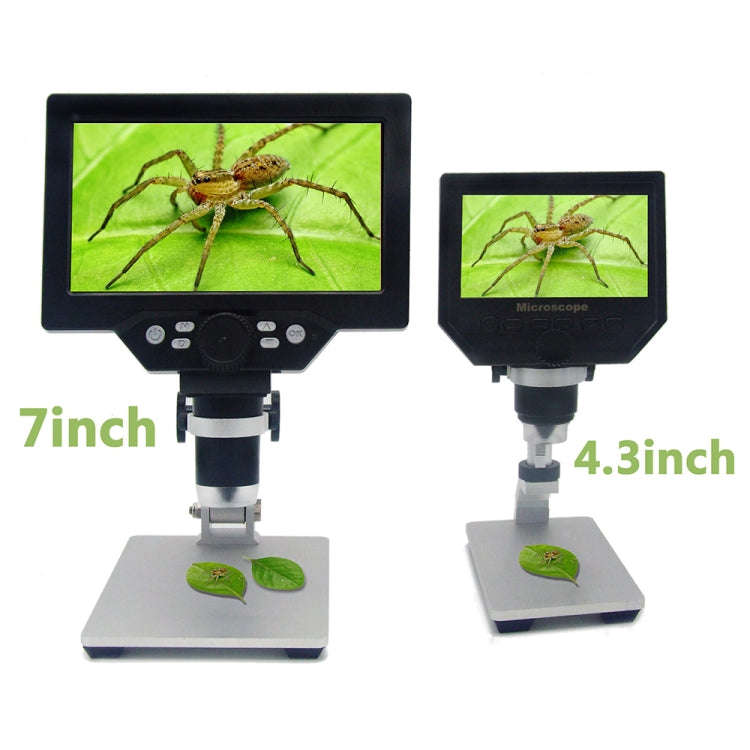 G1200 7 inch LCD Screen 1200X Portable Electronic Digital Desktop Stand Microscope, EU Plug