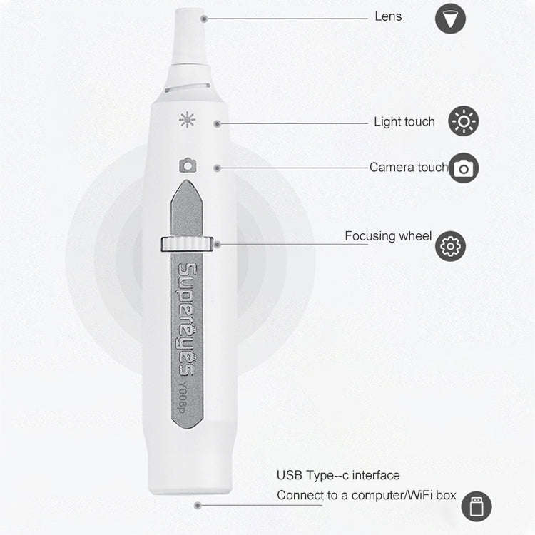 Supereyes Y008P Ear Nose Mouth Wireless Digital Electronic Endoscope