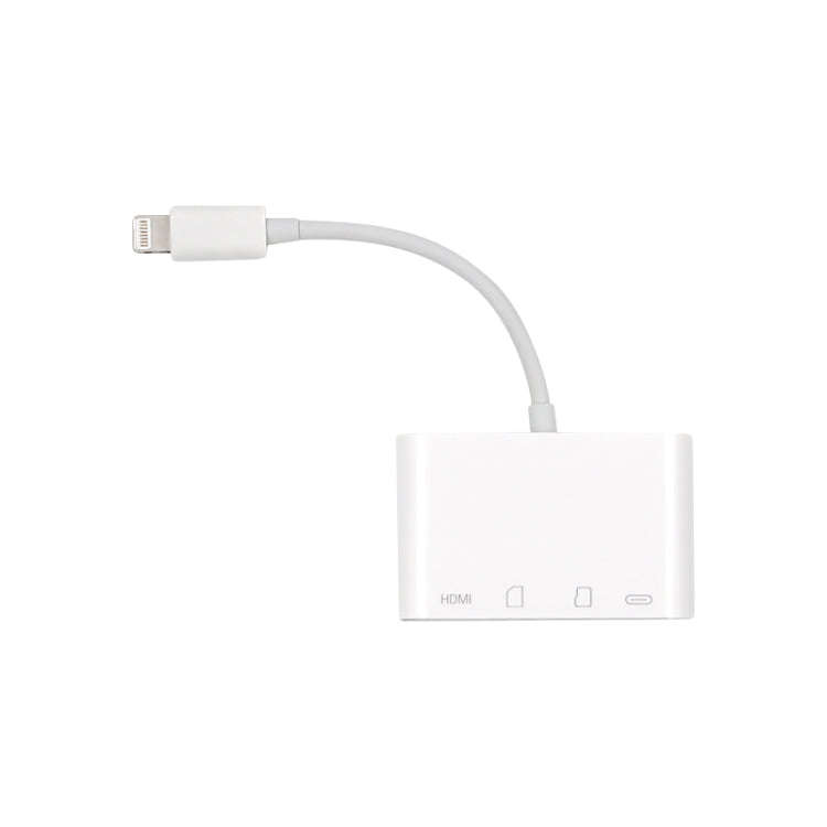 NK-103C 4 In 1 8 Pin to HDMI Multi-function Mobile Phone Converter Adapter (White)