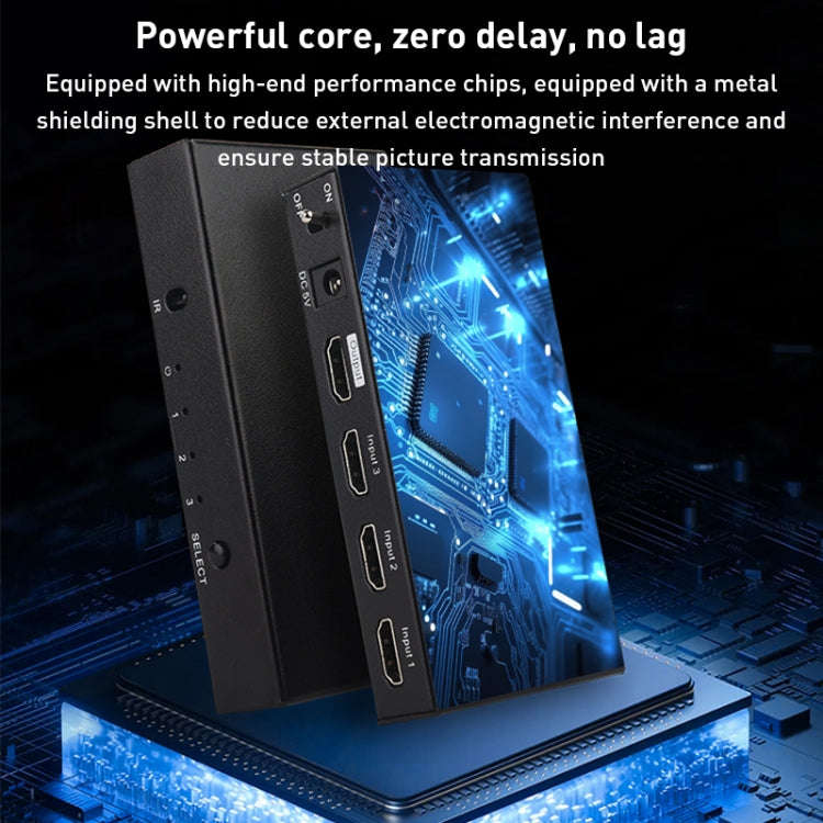 Measy SWH4631 4K 60Hz 3 In 1 Out HDMI Converter Switcher, Plug Type: US Plug (Black)