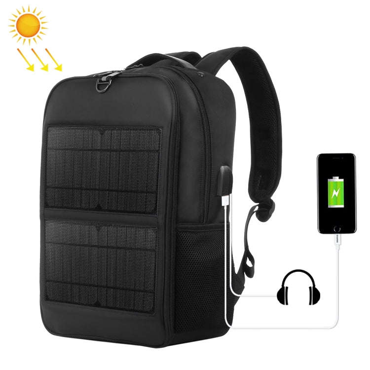 HAWEEL 14W Solar Panel Power Backpack Laptop Bag with Handle and 5V / 2.1A Max USB Charging Port(...