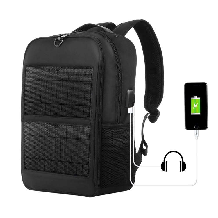 HAWEEL 14W Solar Panel Power Backpack Laptop Bag with Handle and 5V / 2.1A Max USB Charging Port(...
