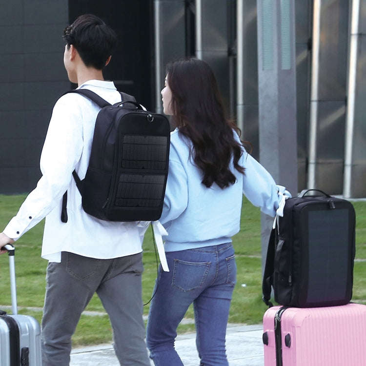 HAWEEL 14W Solar Panel Power Backpack Laptop Bag with Handle and 5V / 2.1A Max USB Charging Port(...