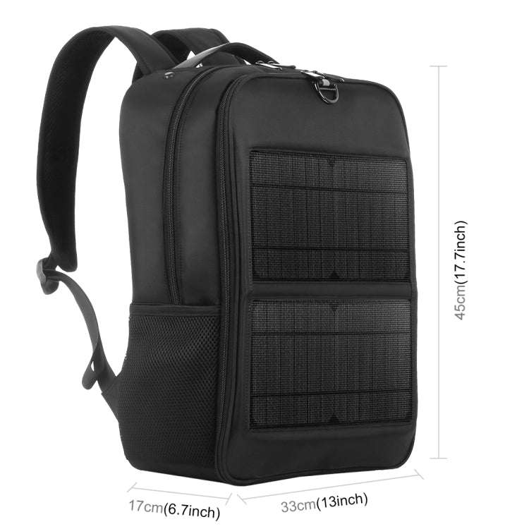 HAWEEL 14W Solar Panel Power Backpack Laptop Bag with Handle and 5V / 2.1A Max USB Charging Port(...