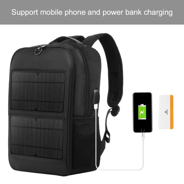 HAWEEL 14W Solar Panel Power Backpack Laptop Bag with Handle and 5V / 2.1A Max USB Charging Port(...
