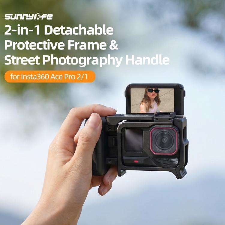 Sunnylife 2-in-1 Detachable Protective Frame & Street Photography Handle for Insta360 Ace Pro 2 /...