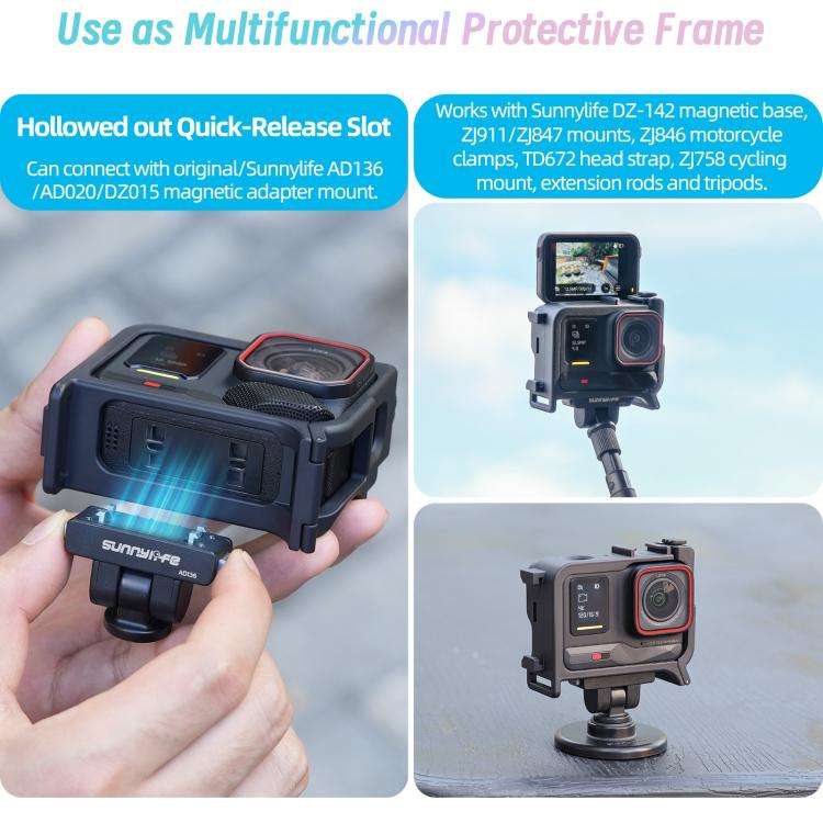 Sunnylife 2-in-1 Detachable Protective Frame & Street Photography Handle for Insta360 Ace Pro 2 /...