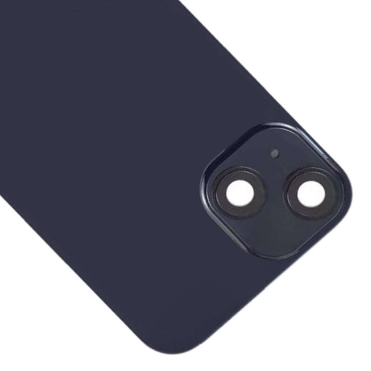 For iPhone 14 Plus Glass Battery Back Cover with Flash Bracket + Wireless Charging Module(Black)