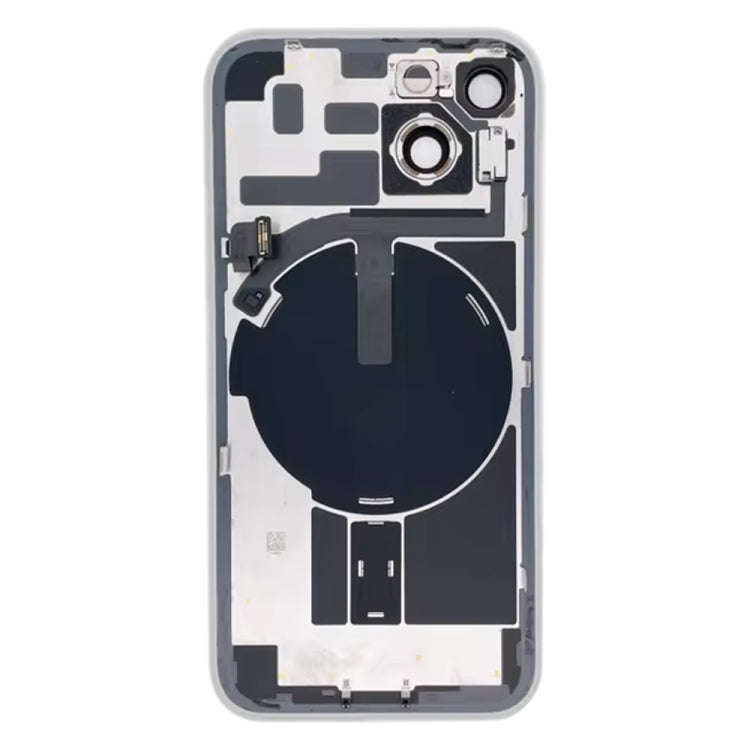 For iPhone 14 Plus Glass Battery Back Cover with Flash Bracket + Wireless Charging Module(White)