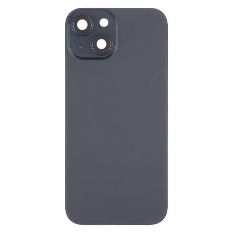 For iPhone 15 Battery Back Cover with Camera Lens Frame + MagSafe Magnet(Black)