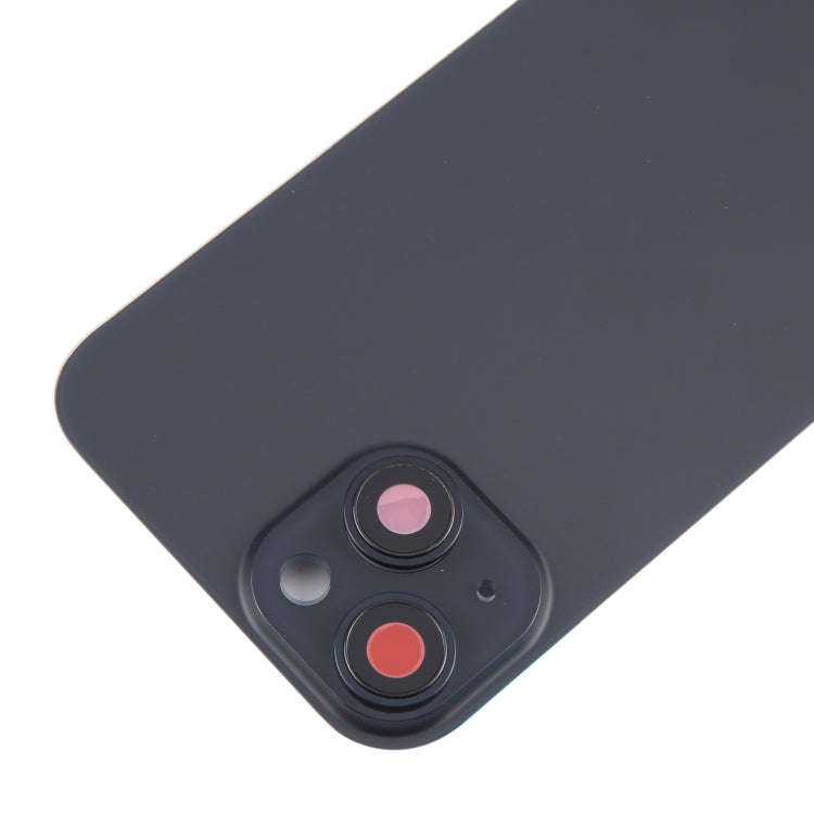 For iPhone 15 Battery Back Cover with Camera Lens Frame + MagSafe Magnet(Black)