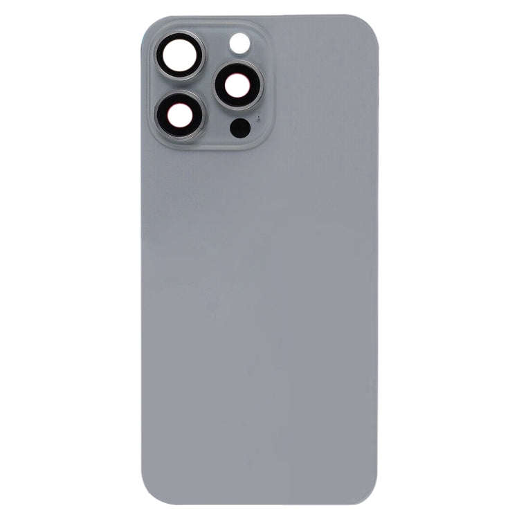 For iPhone 15 Pro Glass Battery Back Cover with Flash Bracket + Wireless Charging Module(Titanium...