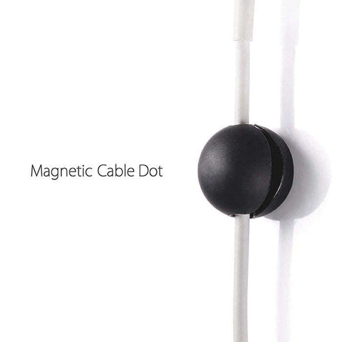 Magnetic Wire Take-up Cable Winder Magnetic Holder Desktop Storage(Black White)