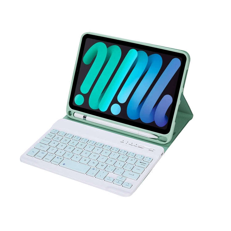C06B Ultra-thin Candy Colors Bluetooth Keyboard Tablet Case for iPad mini 6 / mini 7 , with Stand...