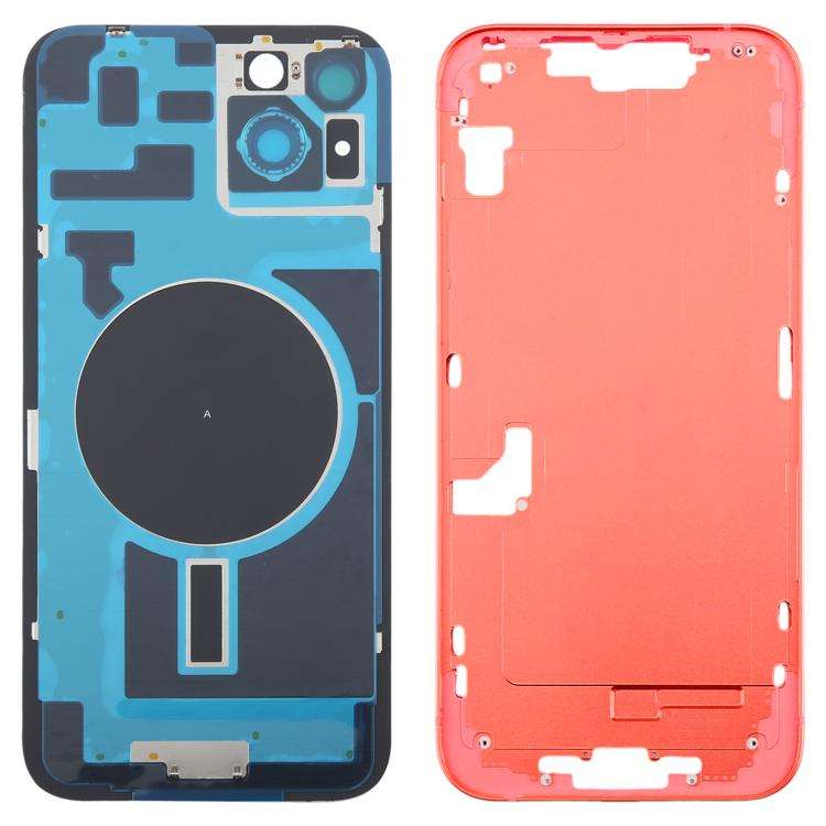 For iPhone 14 Plus EU Version Battery Back Cover with Middle Frame(Red)