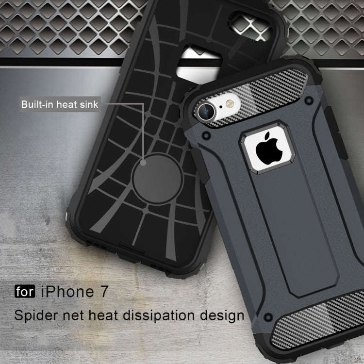 For iPhone 7 Armor TPU + PC Combination Phone Case(Dark Blue)