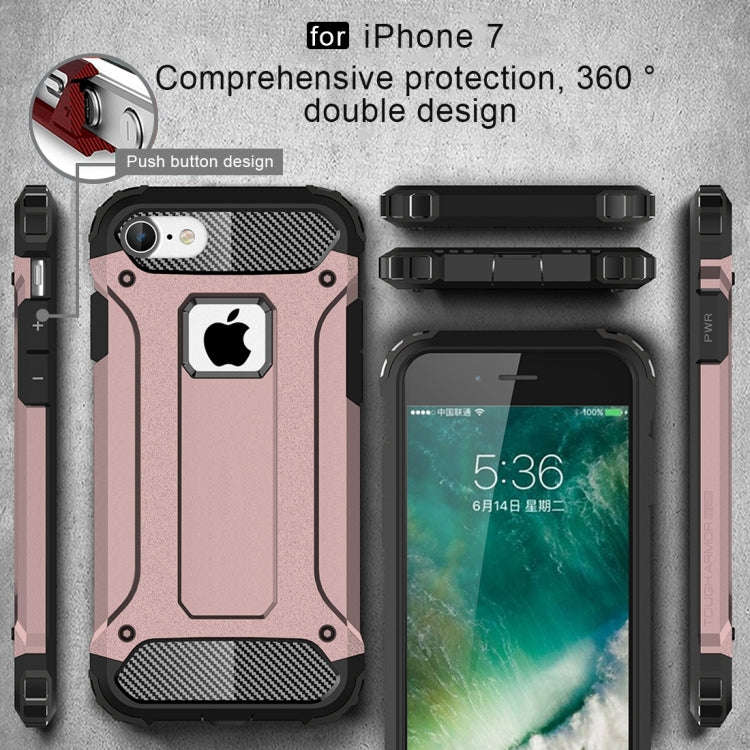 For iPhone 7 Armor TPU + PC Combination Phone Case(Rose Gold)