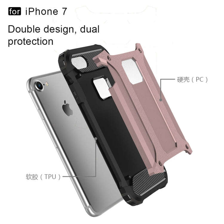 For iPhone 7 Armor TPU + PC Combination Phone Case(Rose Gold)
