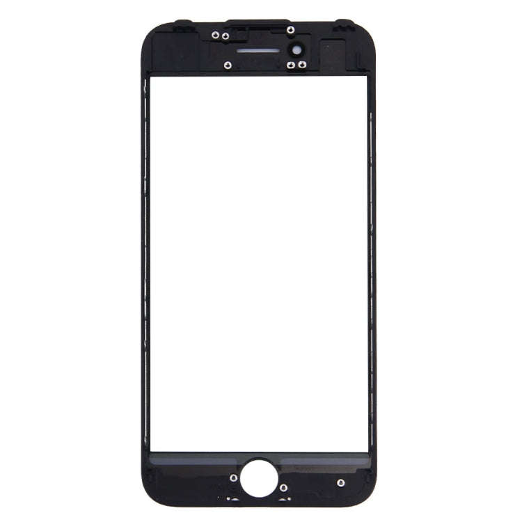 Front Screen Outer Glass Lens with Front LCD Screen Bezel Frame for iPhone 7 (Black)