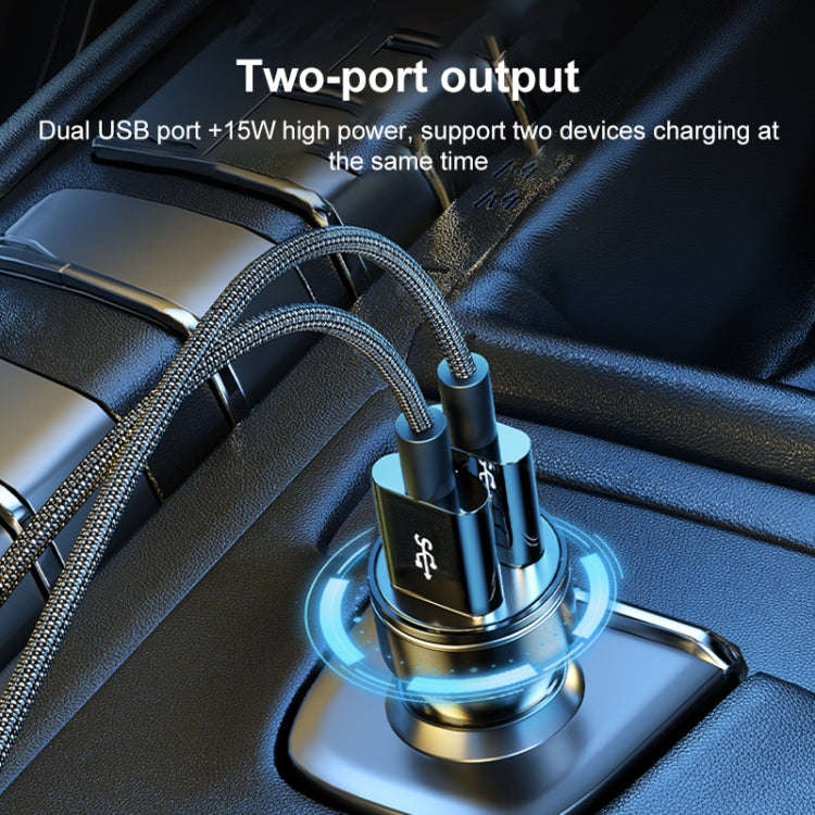 WK WP-C43 Staroad Series 15W Dual USB Car Charger(Coffee)