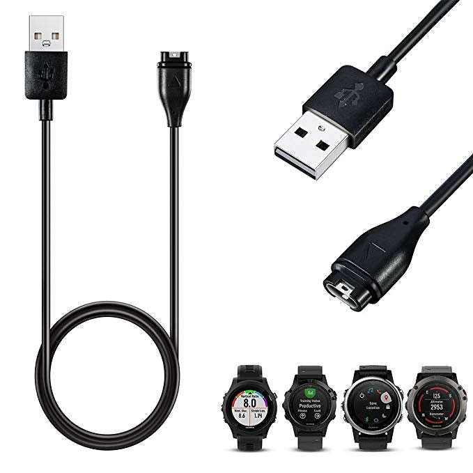Universal USB Cable for Garmin Fenix 5 / 5x /5s, Vivoactive 3, Forerunner 935(Black)