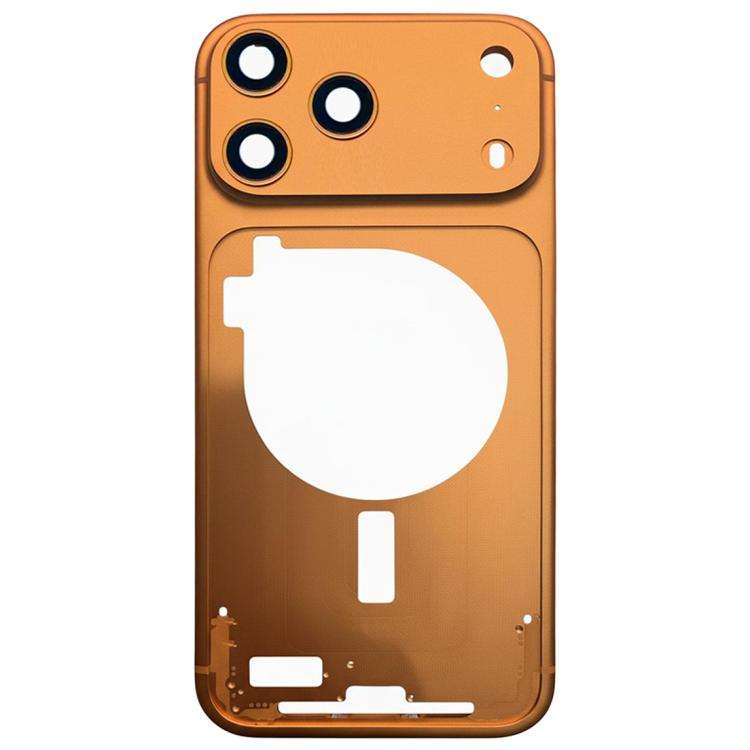 For iPhone 17 Pro Middle Frame Bezel Plate with Camera Lens Cover (Orange)