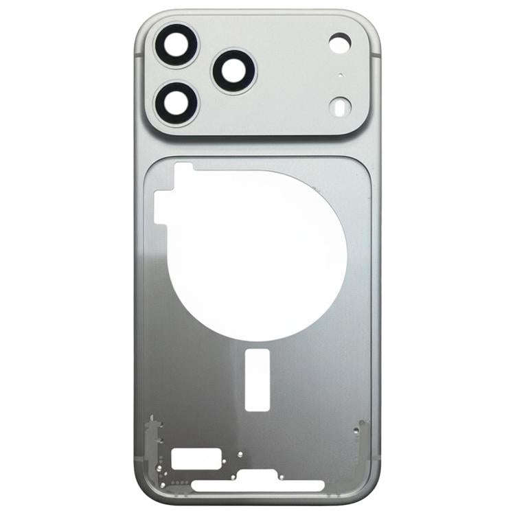 For iPhone 17 Pro Middle Frame Bezel Plate with Camera Lens Cover (Silver)