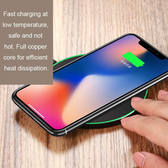 GY-68 Ultra-Thin Aluminum Alloy Wireless Fast Charging Qi Charger Pad(Black)